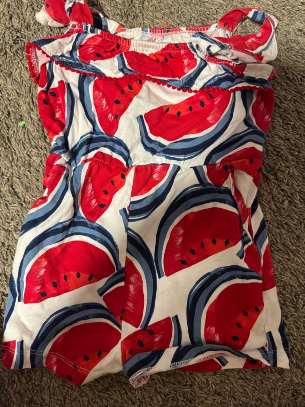 Carter's Child Of Mine  Pink and Red Watermelon Print Romper